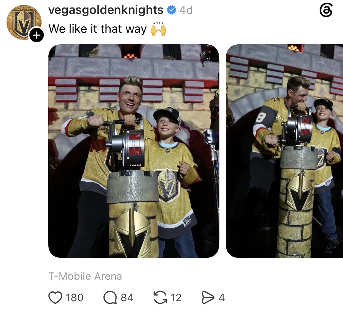 Vegas Golden Knights social media post: "We like it that way" -- June 6, hours before the game.